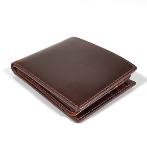 Portefeuille fin pour homme en cuir véritable Crazy Horse Castello, fait main, haute qualité, avec fermeture ouverte courte, porte-cartes d'identité, polyester, neuf - Product Image 5