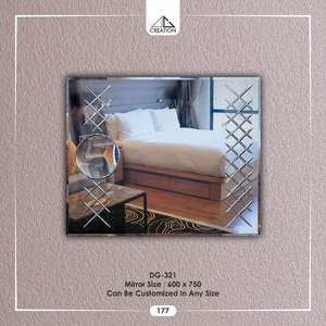 Espejo de pared rectangular con diseño de ranura en V y espejo de aumento sin marco, decoración artística ecológica - Product Image 1