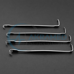 Rétracteur d'paupières à trois pointes à tête acérée certifié CE, 16 cm, en acier inoxydable, instrument ophtalmique pour chirurgie plastique et cosmétique - Product Image 6