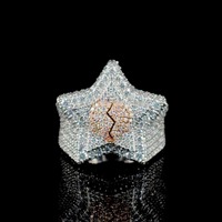 Bague entièrement sertie de moissanite VVS certifiée IGI en argent 925, bijoux hip-hop pour homme, bague personnalisée avec étoile de championnat en moissanite