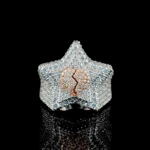 Fully Iced Out VVS Moissanite <b>Ring</b> IGI Certified 925 <b>Silver</b> Hip hop Jewelry <b>Men</b> <b>Ring</b> Custom Star Championship Moissanite <b>Rings</b> - Product Image 1