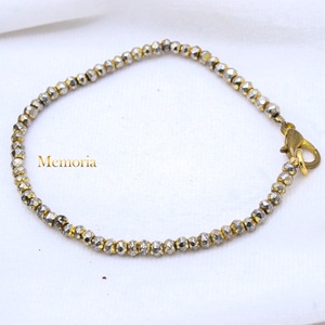Bracelet en argent sterling 925 massif à facettes avec fermoir plaqué or, Memoria Jewels, vente en gros - Product Image 1