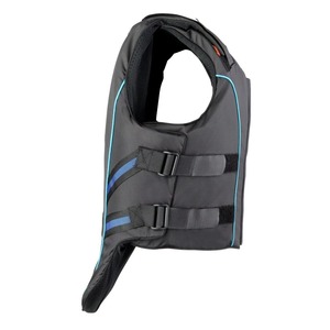 Chaleco Protector Ecuestre Unisex de Neopreno, Sin Mangas, Cintura Alta, Impermeable, Largo, Color Negro Sólido con Costuras Rojas - Product Image 4