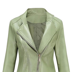 High Quality OEM Service Women <b>Leather</b> <b>Jacket</b> Low MOQ Manufacturing Modern Fit Breathable For Daily Wear - Product Image 4