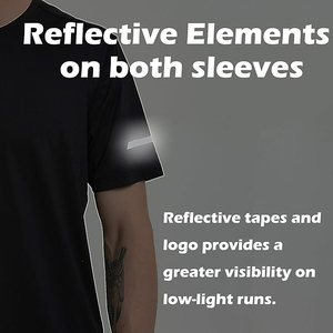 Men's Black Short Sleeve O-Neck Quick Dry Knitted T-<b>Shirt</b> Regular Fit Solid Color Casual Athletic Wear - Product Image 2