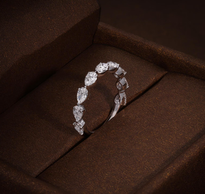 925 <b>Silver</b> Vintage Pear Cut IGI Certified <b>Solitaire</b> Diamond Engagement <b>Ring</b> for Wedding Anniversary & Gift - Product Image 2