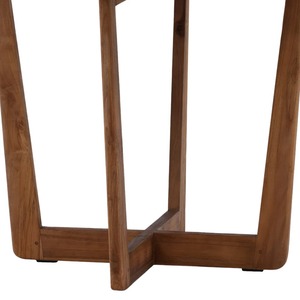 Modern Rustic Teak Wood Round Dining <b>Table</b> with Sculptural Base, <b>Solid</b> <b>Wooden</b> <b>Table</b> for Home Cafe Restaurant and Hotel Furniture - Product Image 4