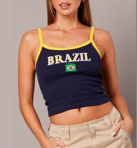 Top Corto OEM para Mujer, Personalizado con Logotipo Bordado, Sexy Estilo Y2K, Top de Canalé, Estilo Urbano, Verano, Tejido, Casual, Streetwear - Product Image 6