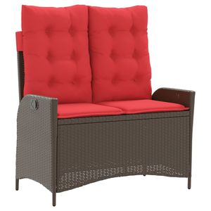 Panca da Patio reclinabile in poli Rattan marrone con cuscini - Product Image 2