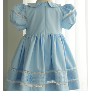 ชุดเดรสคอกลมจับจีบสไตล์วินเทจสำหรับเด็กทารกหญิงชุดเดรสแบบเจ้าหญิงทำมือสไตล์เวียดนาม-Jisoo สำหรับเด็ก2025 - Product Image 5