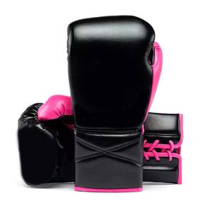 Gants de boxe pour entraînement professionnel, sparring et compétition, en cuir véritable, à lacets, vente en gros - Product Image 4