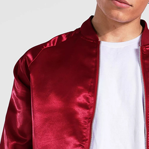 Men's Casual Winter Satin Bomber <b>Jacket</b> New Arrival Comfortable To Wear Winter Warm Satin Bomber Varsity <b>Jacket</b> - Product Image 5