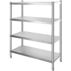 Scaffale Regolabile a 4 Ripiani in Acciaio Inossidabile Resistente 46.8x18.5 Pollici per Cucina e Stoccaggio - Product Image 1