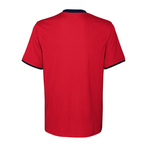 Customized 100% Polyester Red V-Neck Short Sleeve Soccer Jersey Men's Moisture Wicking Polyester Sport Apparel All Seasons - Product Image 2