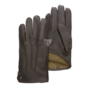 Gants en cuir de vache véritable pour hommes, mitaines pour écran tactile, chauds et épais, résistants au froid, doublure intérieure en laine cachemire - Product Image 2