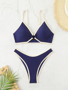 Micro bikini halter para mujer, traje de baño sexy, conjunto de bikini brasileño, tanga, biquini, trajes de baño azules, ropa de playa femenina. - Product Image 2