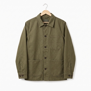 Veste de travail décontractée en jean délavé pour homme, collection automne, style utilitaire, OEM ODM, vente en gros, personnalisation du logo, faible MOQ - Product Image 1