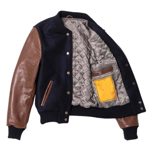 Custom 100% Wool Genuine Leather Sleeves Varsity <b>Jacket</b> For <b>Men</b> sleeves Embroidery Baseball Letterman With OEM Service Custom. - Product Image 3