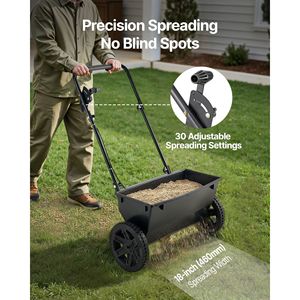 Nuovo Spargitore a Spinta da 50 libbre con Larghezza di Lavoro di 18 Pollici e 10 Pneumatici All-Terrain, 100% Azionato a Ingranaggi per Uso Agricolo - Product Image 2