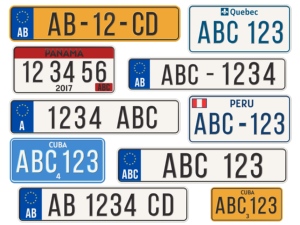 Placas de matrícula en blanco y placas de matrícula en relieve de Europa, África, Sudamérica y Norteamérica - Product Image 1