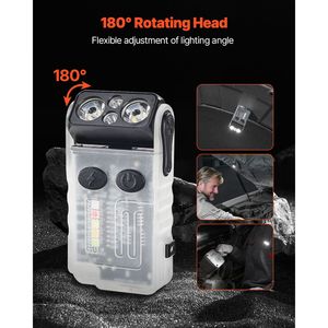 Mini Torcia LED Portachiavi con 13 Modalità di Illuminazione, Ricaricabile, Portatile, con Clip da Tasca e Magnete, Disponibile in Nero e Rosa - Product Image 3