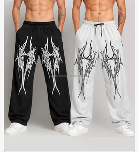 Pantalon de jogging unisexe style anime pour hommes et femmes, imprimé Shadowkage, coupe ample, pantalon de survêtement noir et blanc pour hommes - Product Image 2