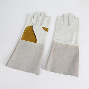 Guantes de Soldadura de Cuero, Piel de Vacuno de Grano Completo, Puño de 14 Pulgadas, Pulgar Recto, Resistentes al Calor, Guantes de Protección para el Trabajo - Product Image 3
