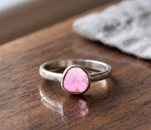 Anillo con Bisel de Plata de Ley 925 y Turmalina Rosa Natural |   Joyería Fina Hecha a Mano Única, Regalo para Mujer, Venta al por Mayor - Product Image 5