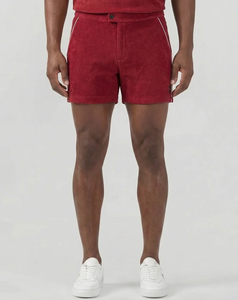 Men's Meron Color Summer Velvet Shorts Front High Street Style Board Pattern Oxford Fabric Breathable Solid Color Low MOQ 2026 - Product Image 3