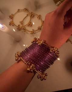 Highest Selling Viral Trendy Multicolor Golden Kashmiri Jhumki <b>Bangles</b> <b>Set</b> Bridal Wedding Party Wear Premium Wholesale Price - Product Image 3