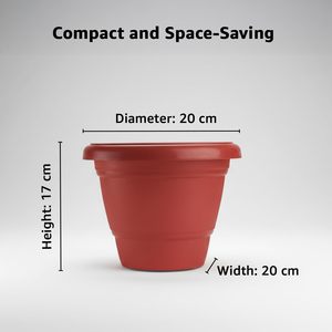 Pots de plantes ronds en plastique avec plateau inférieur, style moderne, compacts et peu encombrants, jardinières décoratives d'intérieur pour la maison et le jardin - Product Image 2