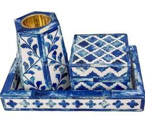 Ensemble de brûleur à bakhoor artisanal de luxe avec porte-encens en résine et plateau de service décoratif pour Oud arabe - Product Image 5