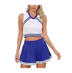 Uniforme de cheerleading pour filles au design distinctif avec logo personnalisé pour les événements scolaires et les spectacles de cheerleading - Product Image 1