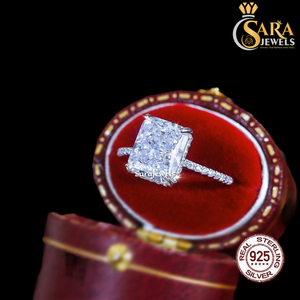 Anillo de Moissanita Corte Princesa VVS de Alta Demanda: Claridad y Brillo Deslumbrantes para el Propuesto Perfecto, Disponible para Exportación - Product Image 2