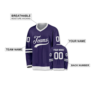 Camiseta de Hockey sobre Hielo Personalizada para Hombre, sin Mangas, Cuello en V, Logotipo del Equipo Sublimado en la Parte Delantera, Absorbe la Humedad, Transpirable, Ecológica - Product Image 4