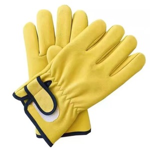 Gants de conduite classiques en cuir de chèvre véritable pour hommes, gants de travail de sécurité en cuir de mouton, gants de travail en peau de chèvre - Product Image 3