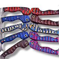Lot de 20 couteaux tactiques en acier Damas avec manches en bois Pakka, lames fixes de 7 pouces, couteau EDC