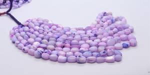 Perles de pierres précieuses en opale lavande naturelle, forme de pépite lisse, opale lavande violette, perles lisses polies pour la fabrication de bijoux, vente en gros - Product Image 4