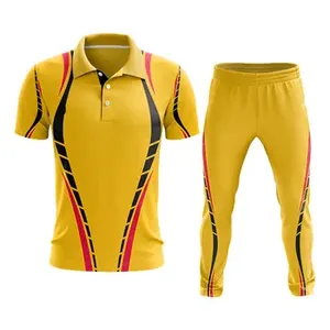 Conjunto de Ropa de Cricket de Poliéster de Alta Calidad Más Vendido, con Jersey de Manga Corta y Pantalones con Logotipo Estampado en la Parte Delantera para Hombre - Product Image 1