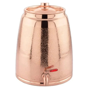 Handcrafted 99% Pure <b>Copper</b> Water Dispenser With Tap Antique Finish Ayurvedic Matka Pot Leak-proof Heavy Gauge <b>Copper</b> Storage - Product Image 2