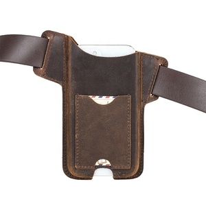 Men Leather Phone Holster Universal Case Waist <strong>Bag</strong> Purse with Belt Hole for 6.7inch <strong>Smartphone</strong> - Product Image 1