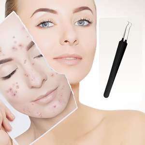 Pince à points noirs en acier inoxydable, outil d'extraction des boutons, pince courbée pour l'élimination des points blancs, outils de soin de la peau - Product Image 2