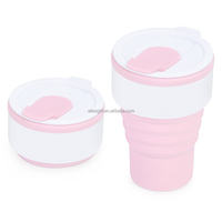 Taza de Café de Silicona para Bebé, Personalizable, Linda, Kawaii, Plegable, Botella de Agua Deportiva, Gran Capacidad, Aislada para Bebidas Frías/Calientes, Color Rojo Estrella