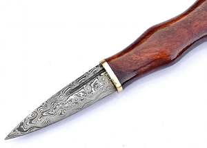 Abridor de cartas ejecutivo de acero de Damasco hecho a mano, herramienta decorativa de escritorio con mango de madera y metal - Product Image 6