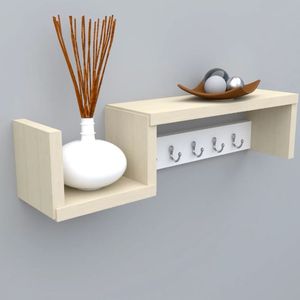 Modern Wooden <b>Key</b> Storage Rack with Metal Hooks for Entryway Hallway Home Organization - Product Image 2