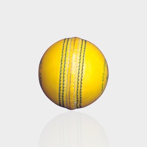 Pelota de críquet de cuero amarillo para partidos en interiores, sin sello, apta para jugar en interiores y exteriores. - Product Image 2