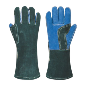 Most Popular Long Cuff Reinforced Cowhide Split Leather Welding <b>Gloves</b> Reflective Industrial Safety Hand Protection Firefighting - Product Image 2