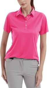 Polo de Manga Corta Azul Claro para Mujer, Tejido de Poliéster, Casual, Transpirable, Largo Regular, Color Sólido, OEM ODM, Superventas - Product Image 4