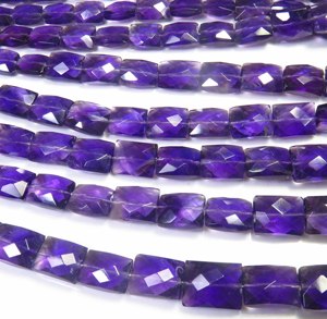 Cuentas facetadas de amatista de primera calidad, hilo de 16.5'' de amatista brasileña natural, cuentas baguette de 7-11mm con perforación central morada para bricolaje - Product Image 6