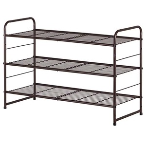 Modern 3 Tier Metal Shoe Rack Freestanding Space Saving Storage Organizer for Home Entryway Minimalist Design & Style - Product Image 4